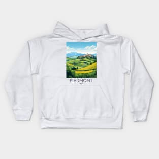 A Pop Art Travel Print of Piedmont - Italy Kids Hoodie